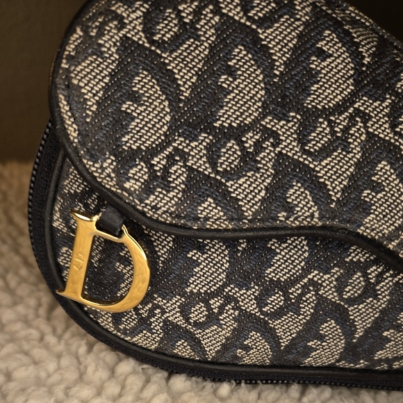Christian Dior Vintage Saddle Bag Pouch Clutch with Chain Trotter Diorissimo - Picture 5 of 16